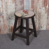 实木时尚简约圆凳 创意复古板凳欧式木头矮凳坐凳咖啡厅桌凳包邮