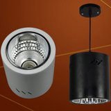 E27明装圆形筒灯2.5寸3寸3.5寸4寸5寸吊杆桶型天花灯黑白外壳罩
