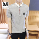 MOMO夏季男士短袖t恤韩版修身翻领polo衫青年学生半袖打底衫上衣