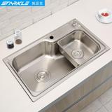 施派克(STARKLE)304不锈钢水槽双槽洗菜盆洗碗池厨房水槽套餐SK78