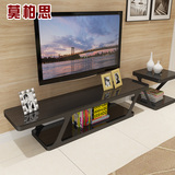 现代黑色玻璃电视柜 个性造型碳素钢烤漆地柜客厅茶几电视柜组合