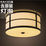 美式新中式圆形吸顶灯现代日式榻榻米小卧书房卧室温馨吸顶灯