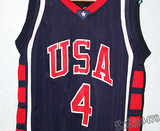 美国代购 篮球服 艾弗森美国队4号球衣深蓝色授权缝制新