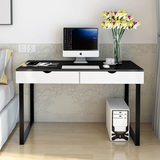 新款书房台式电脑桌 简约家用卧室白色书桌书架组合1