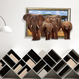 3D立体大象卧室玄关客厅书房餐厅相框装饰画墙贴定制玻璃贴速卖通