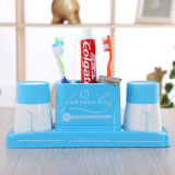 创意家庭牙刷架漱口杯套装三口之家牙膏盒洗漱刷牙杯牙缸带杯子