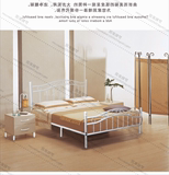 欧式白色简约铁艺单人床1.2卧室公寓拆装方便结实铁艺双人床架1.5
