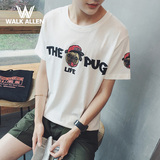 小清新男生短袖T恤 创意卡通印花潮男短袖 韩版夏装潮流半袖体恤