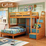 儿童床多功能书桌床实木高低床上下床带衣柜双层床上床下桌组合