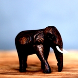 创意结婚礼物摆设工艺品泰国手工抽象木雕东南亚实木大象摆件家居