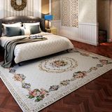 欧式地毯客厅茶几垫 现代田园花朵地毯 卧室床边地垫 吸尘防滑