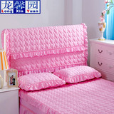 韩式花边加棉床裙纯色磨毛加厚床罩夹棉绗缝床头罩床套1.5/1.8米