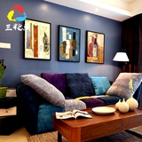 油画客厅沙发背景墙画有框装饰画艺术画挂画三联画壁画抽象毕加索