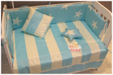 [爱予宝贝独家限量]INS蓝色星语婴儿床围床单抱枕套装[现货发售]