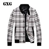 GXG男装 男士夹克外套 黑白格经典格纹夹克#53121312