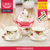 下午茶具加厚玻璃陶瓷花茶壶套装整套耐热花草茶具红茶功夫茶杯
