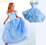 灰姑娘长款礼服女童婚纱公主裙儿童连衣裙子美国迪士尼裙表演服装