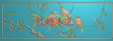 红峰精雕图  浮雕图  花鸟床背板改 精品檀雕花鸟3檀雕系列