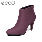 ECCO爱步欧美2016新款潮细跟圆头显瘦酒红色高跟鞋 型塑75S269053