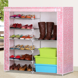 简易组合鞋柜组装鞋架布艺柜子鞋子收纳储藏柜双排大型布鞋柜包邮