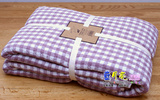 无印风格日本小格子宜家全棉纱布毛巾被 纯棉线毯空调毯