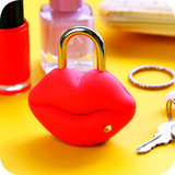 韩国创意红唇迷你小锁头 金属防水钥匙挂锁 行李箱锁健身房衣柜锁
