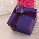 花半里 欧式紫色婚礼树脂喜糖盒创意结婚用品婚庆糖果盒子成品