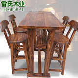 厂家特价 碳化色实木吧凳 实木吧台椅 实木吧台桌 酒吧椅高脚凳子