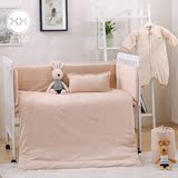 定做婴儿床上用品套件全棉纯棉宝宝床品床围防护栏被套四件套订制