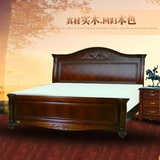 新款包邮欧式家具实木双人床1.8米橡木雕刻现代中式平板床1.5米