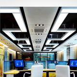 现代简约创意个性led办公室吊灯长方形铝材吊灯 吸吊两用办公灯
