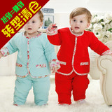 韩版女宝宝冬装衣服秋冬季婴幼儿服装棉衣外套套装1-2-3岁双面穿