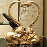 大象摆件创意实用欧式客厅高档家居装饰品酒柜红葡萄酒架结婚礼物