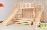 定制加工松木双层床儿童单人床 小孩滑梯床 带护栏多功能床子母床
