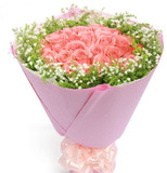 33朵粉玫瑰圣诞节平安夜鲜花祝福北京天津上海市鲜花速递同城送花