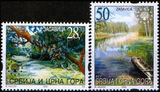 塞尔维亚 黑山邮票 2003年 自然保护 -森林  2全新 满500元打折