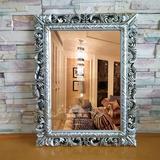 欧式浴室镜 长方形雕花镂空壁挂装饰镜框 古典卫生间洗手台镜子