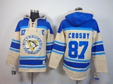 NHL男冰球服Pittsburgh Penguins企鹅队87号CROSBY米色卫衣连帽衫