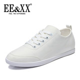 EEXX新款韩版平底单鞋女浅口圆头运动鞋学生板鞋纯色系带女鞋3193