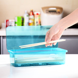 日本厨房塑料筷子笼创意带盖沥水筷盒抽屉餐具筷子盒勺子收纳盒子