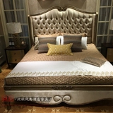 欧式床 样板房实木床 新古典布艺床别墅简约卧室双人床法式公主床