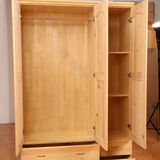 中式简易卧室全实木衣柜二门三门四门抽屉推拉门松木衣柜新款特价