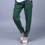 sdeer圣迪奥专柜正品斜襟小脚军绿色女式休闲长裤女裤S13280875款