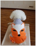 2015美贝子特价促销宠物狐狸头像加厚型四脚抓毛卫衣面料宠物服装