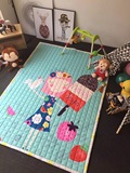 卡通加厚地毯 活性全棉绗缝地垫 linefriends韩国儿童防滑爬行垫