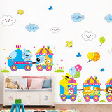 卡通卧室儿童房墙贴纸 学校幼儿园活动布置贴画 可爱小火车墙贴
