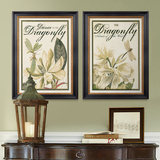美式植物花卉挂画 现代客厅有框装饰画 餐厅卧室床头二联竖版壁画