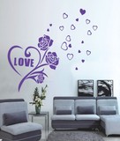 墙贴婚房卧室温馨创意LOVE3D立体客厅沙发贴花墙壁装饰玫瑰墙贴