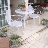 欧式铁艺庭院室外咖啡桌椅三件套做旧茶几阳台户外休闲桌椅套件