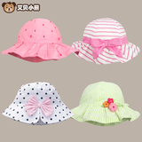 婴儿帽子夏0-6个月女宝宝遮阳帽防晒太阳帽纯棉儿童1-2-3岁渔夫帽